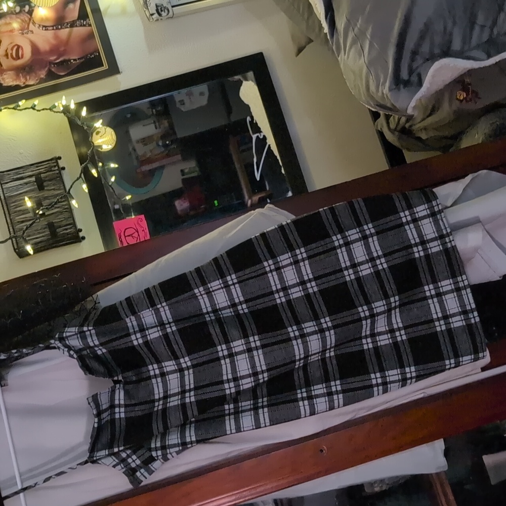 Plaid Black and White Women's Dress